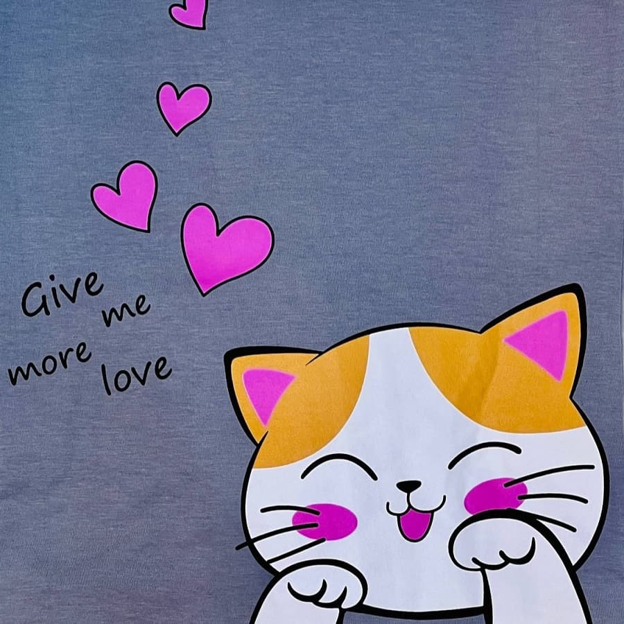 تیشرت لانگ زنانه طرح give me more love — تصویر ۲