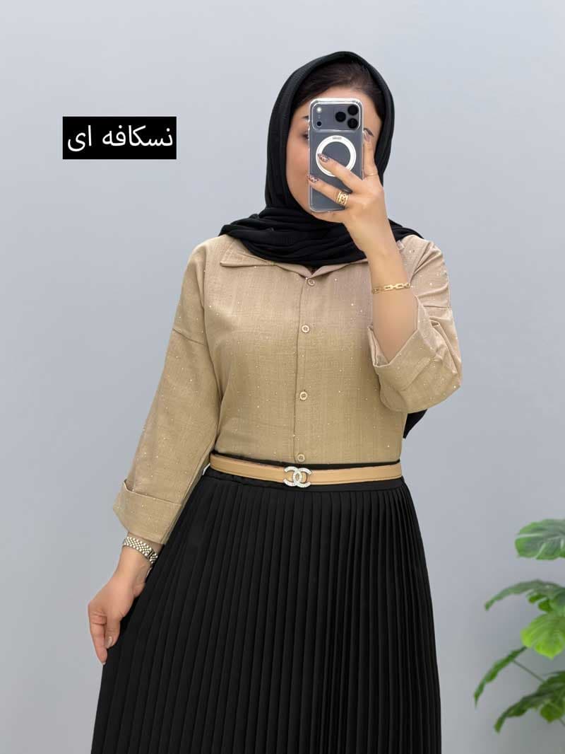 شومیز یقه مردانه شانتون نگین کد 3441241