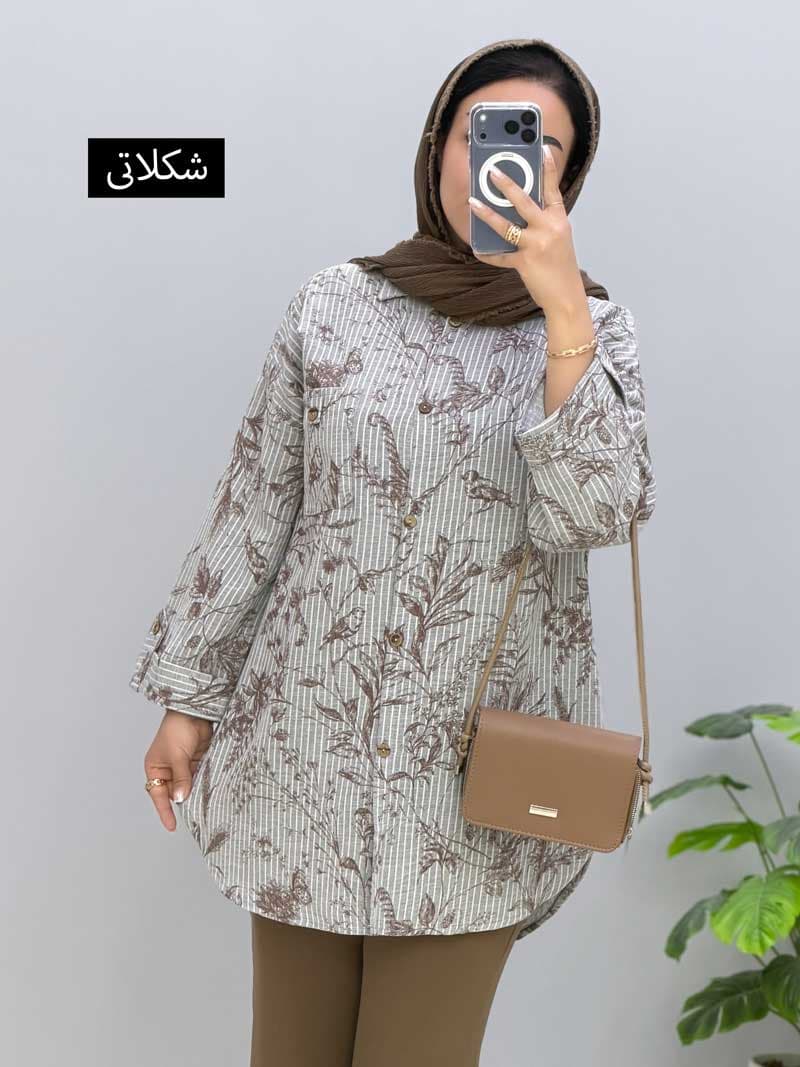 مانتو یقه مردانه لینن اسکار کد10101410 — تصویر ۶