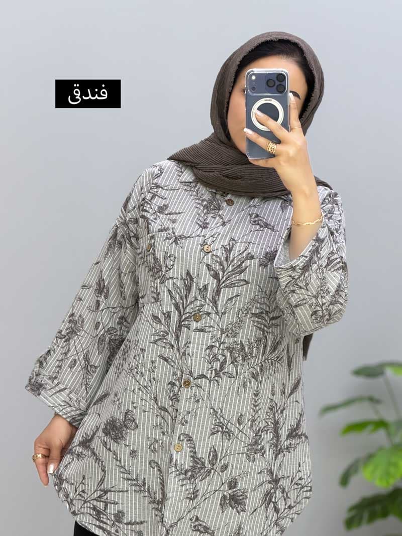 مانتو یقه مردانه لینن اسکار کد10101410 — تصویر ۳