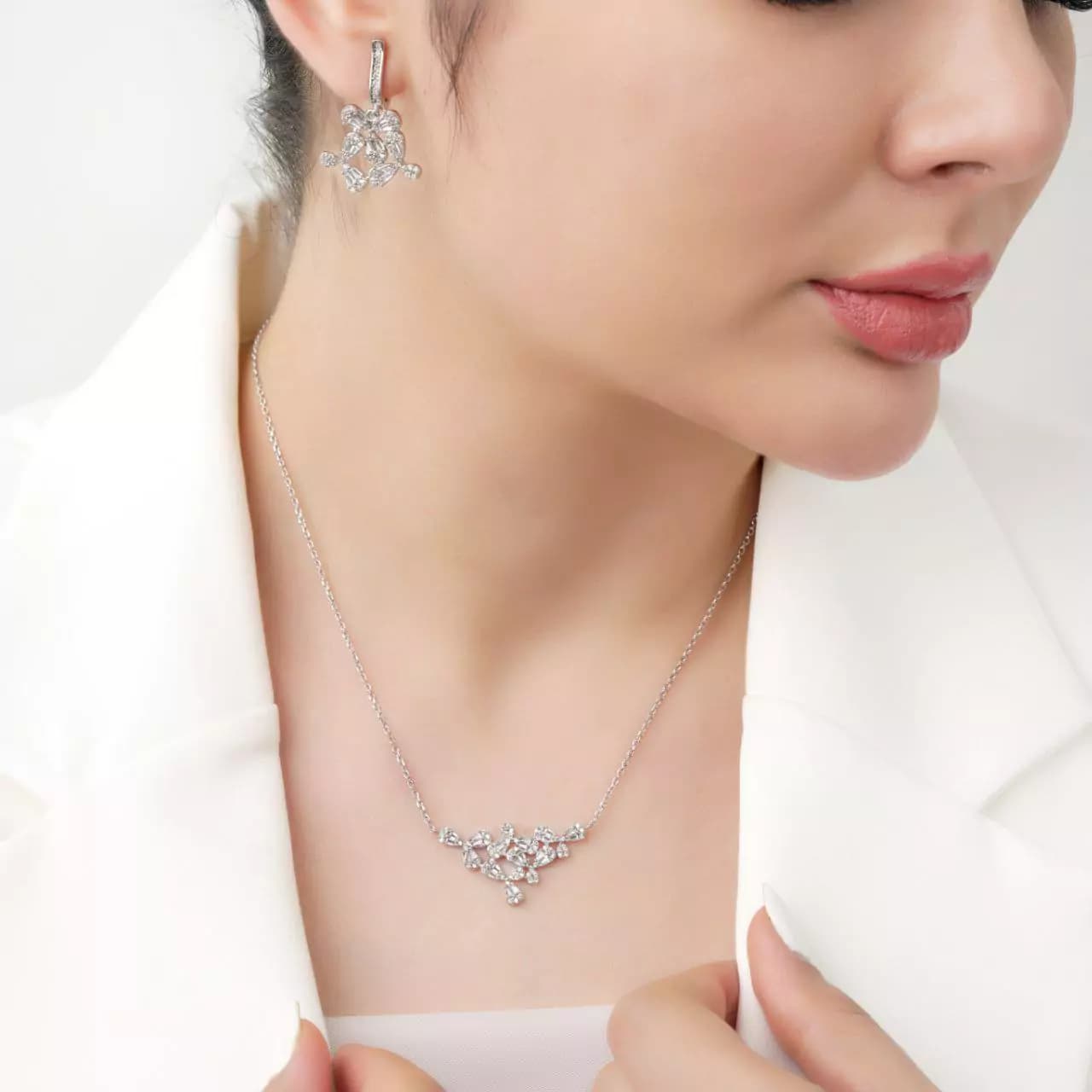 نیم ست نقره زنانه کد s2