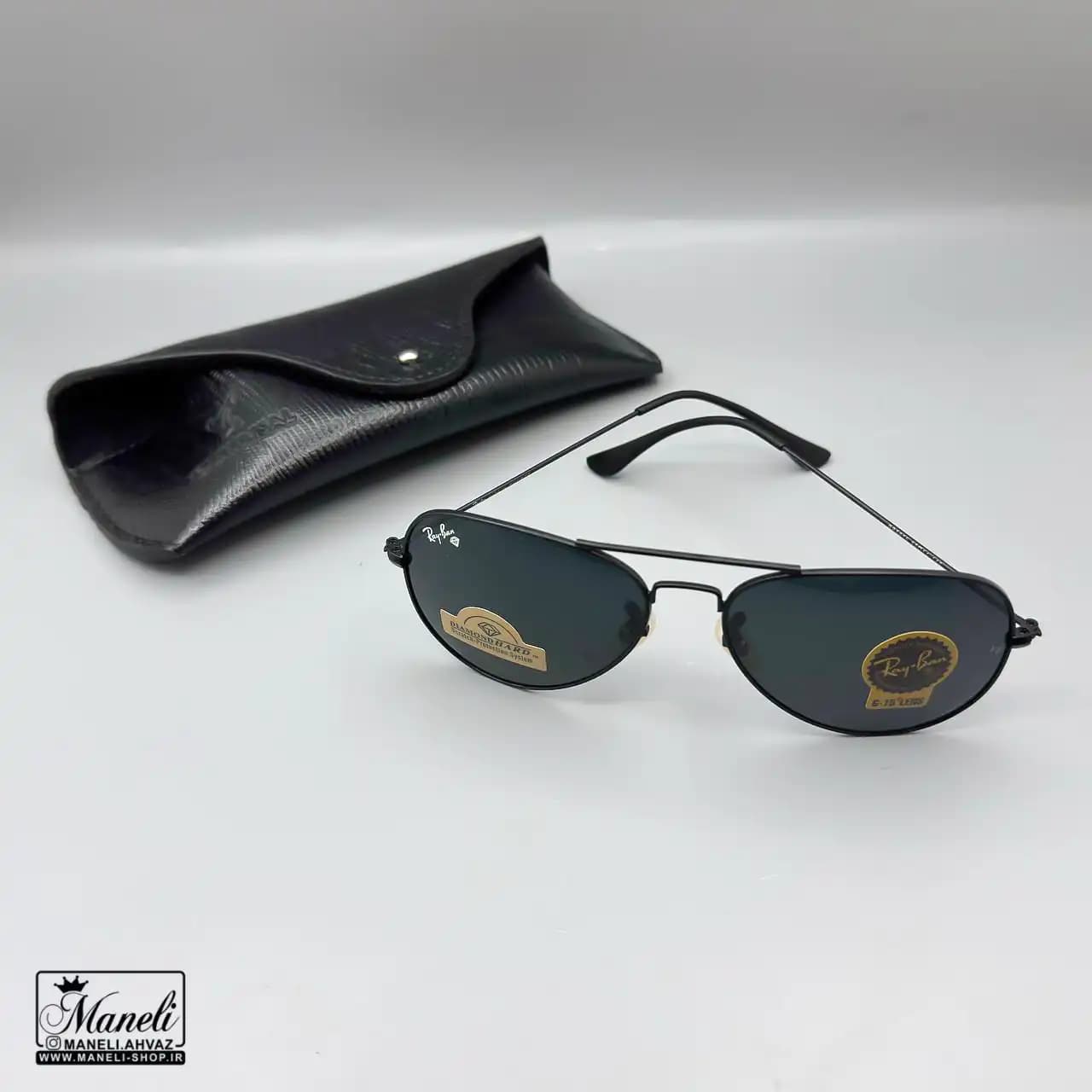 ست چرم و عینک Ray-Ban چهارتکه چرمسال | چرم طبیعی مشکی 14040523 — تصویر ۲