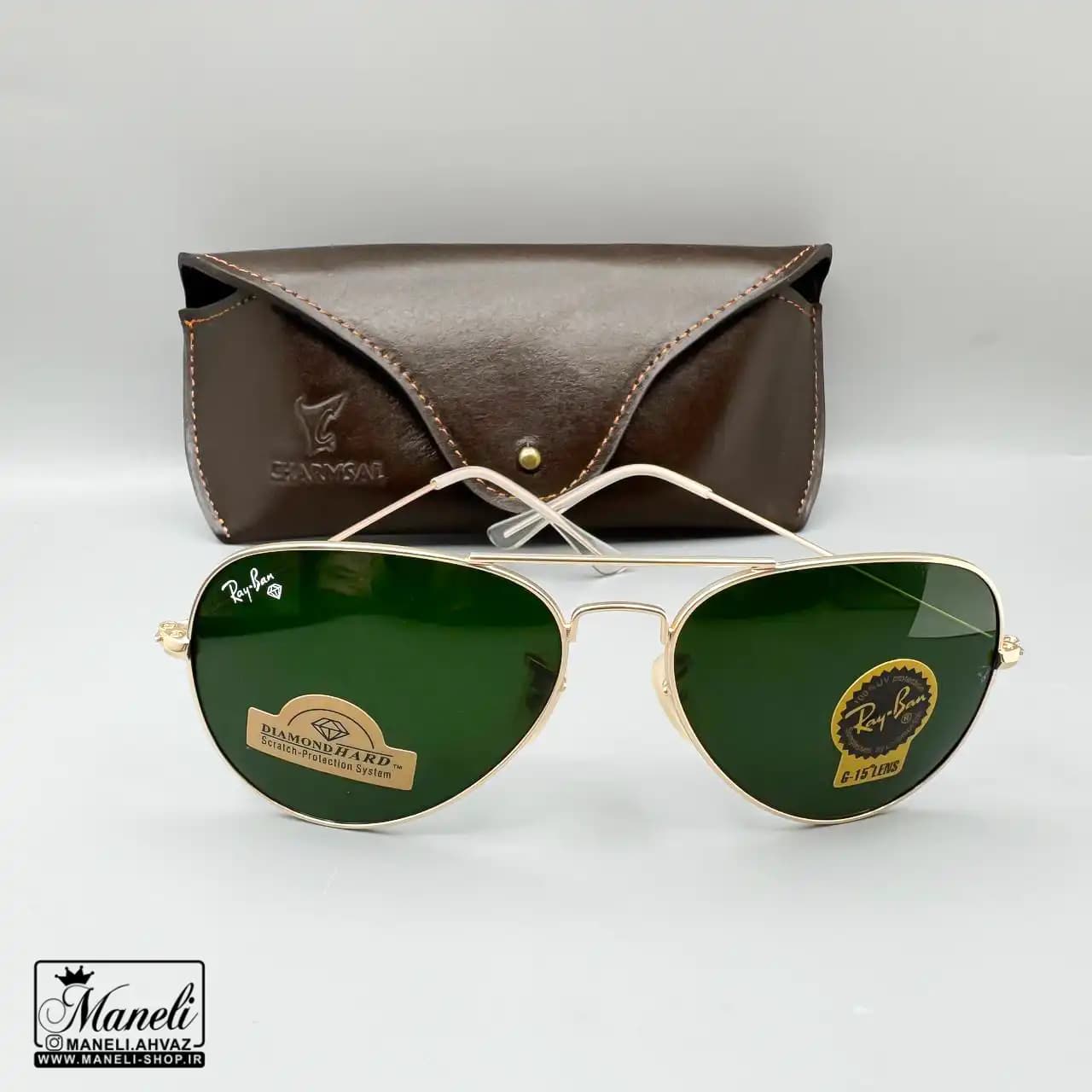 ست چرم 4 تکه و عینک Ray-Ban چرمسال | چرم طبیعی قهوه ای 14040522 — تصویر ۲