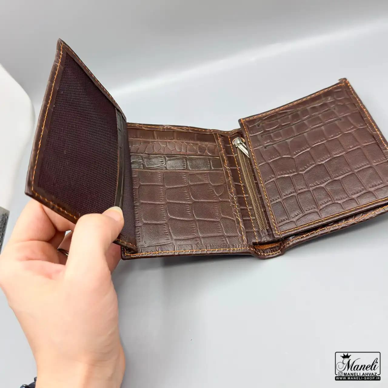 ست هدیه ای چرم و عینک Ray-Ban چرمسال | چرم طبیعی قهوه ای 14040521 — تصویر ۵
