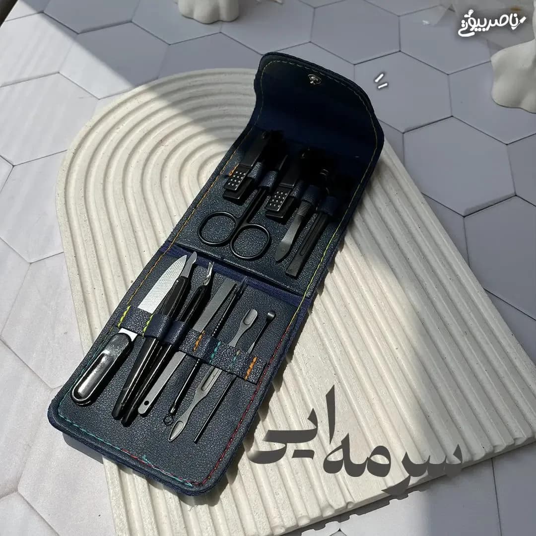 ست مانیکور و پدیکور ناخن ۱۲ تیکه کیف چرمی — تصویر ۵