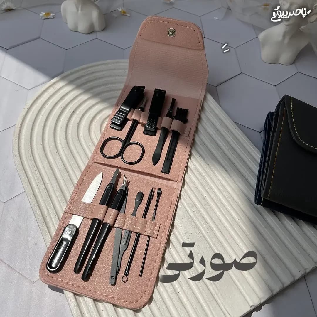 ست مانیکور و پدیکور ناخن ۱۲ تیکه کیف چرمی — تصویر ۳