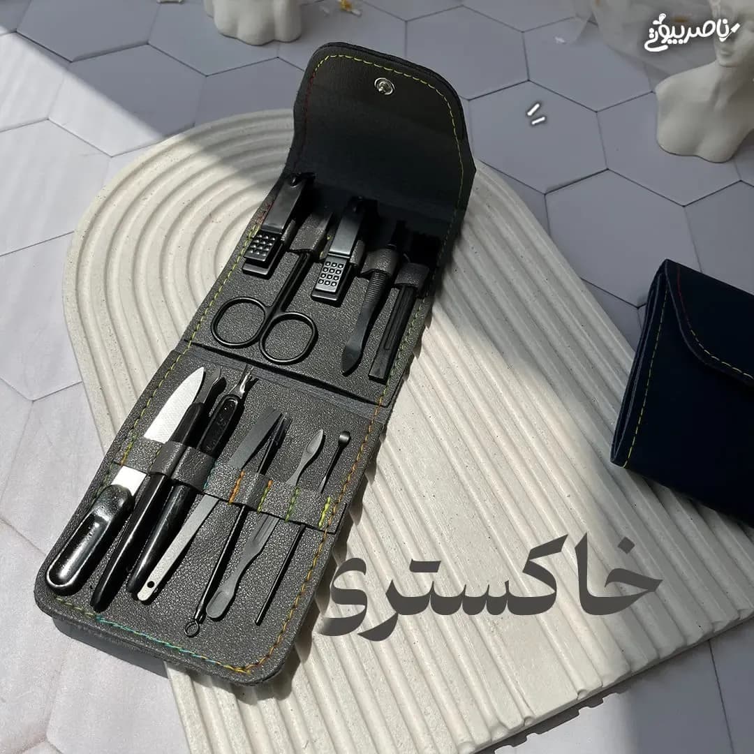 ست مانیکور و پدیکور ناخن ۱۲ تیکه کیف چرمی — تصویر ۴