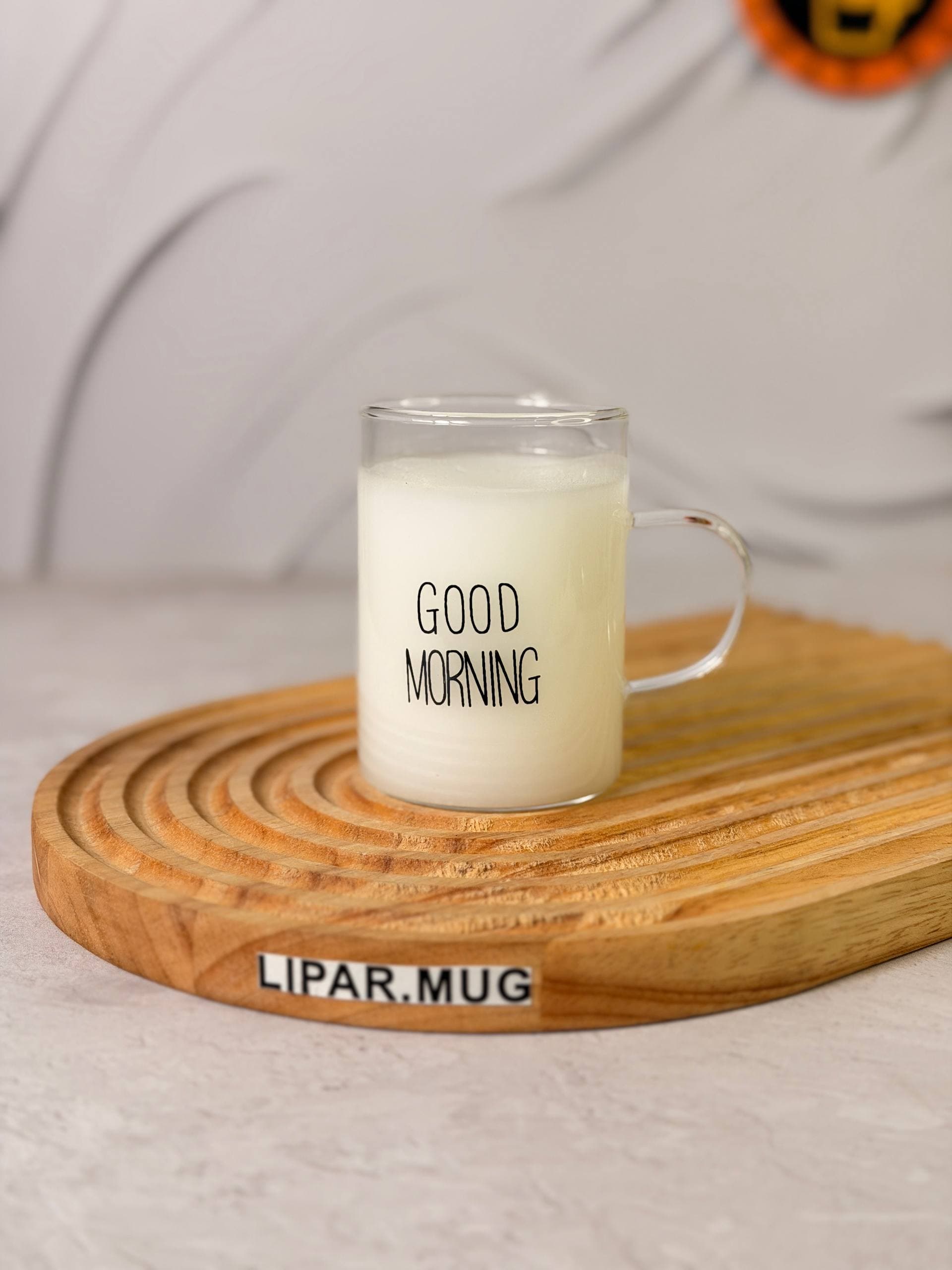 نیم ماگ پیرکس گرد GOOD MORNING کد 7669 — تصویر ۲