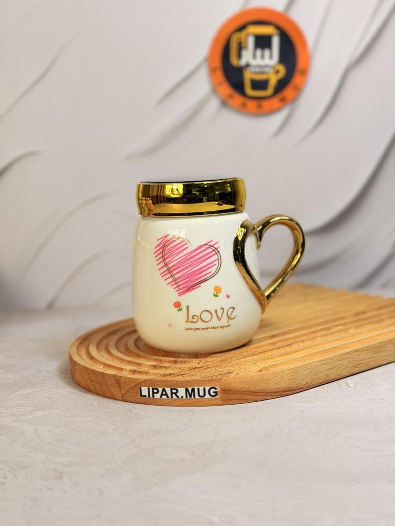 ماگ درب پیچی دسته قلبی LOVE کد 7567 — تصویر ۷