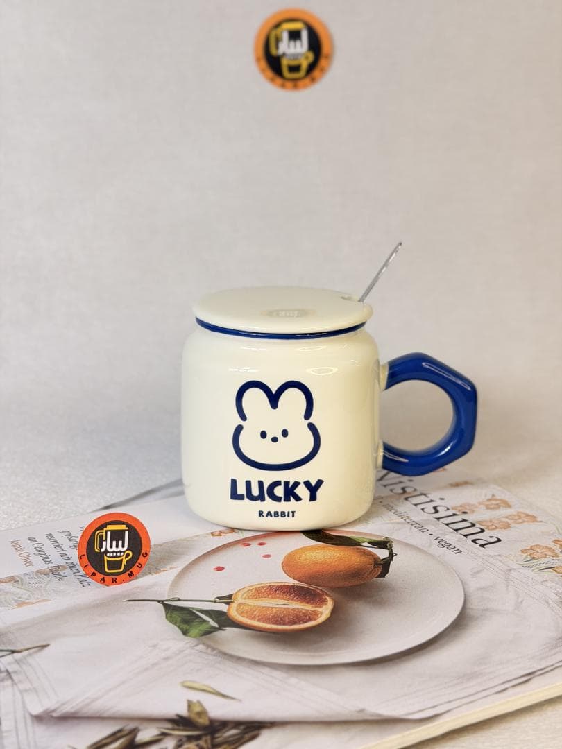 ماگ مربعی دسته 6 ضلعی LUCKY RABBIT کد 7444 — تصویر ۲
