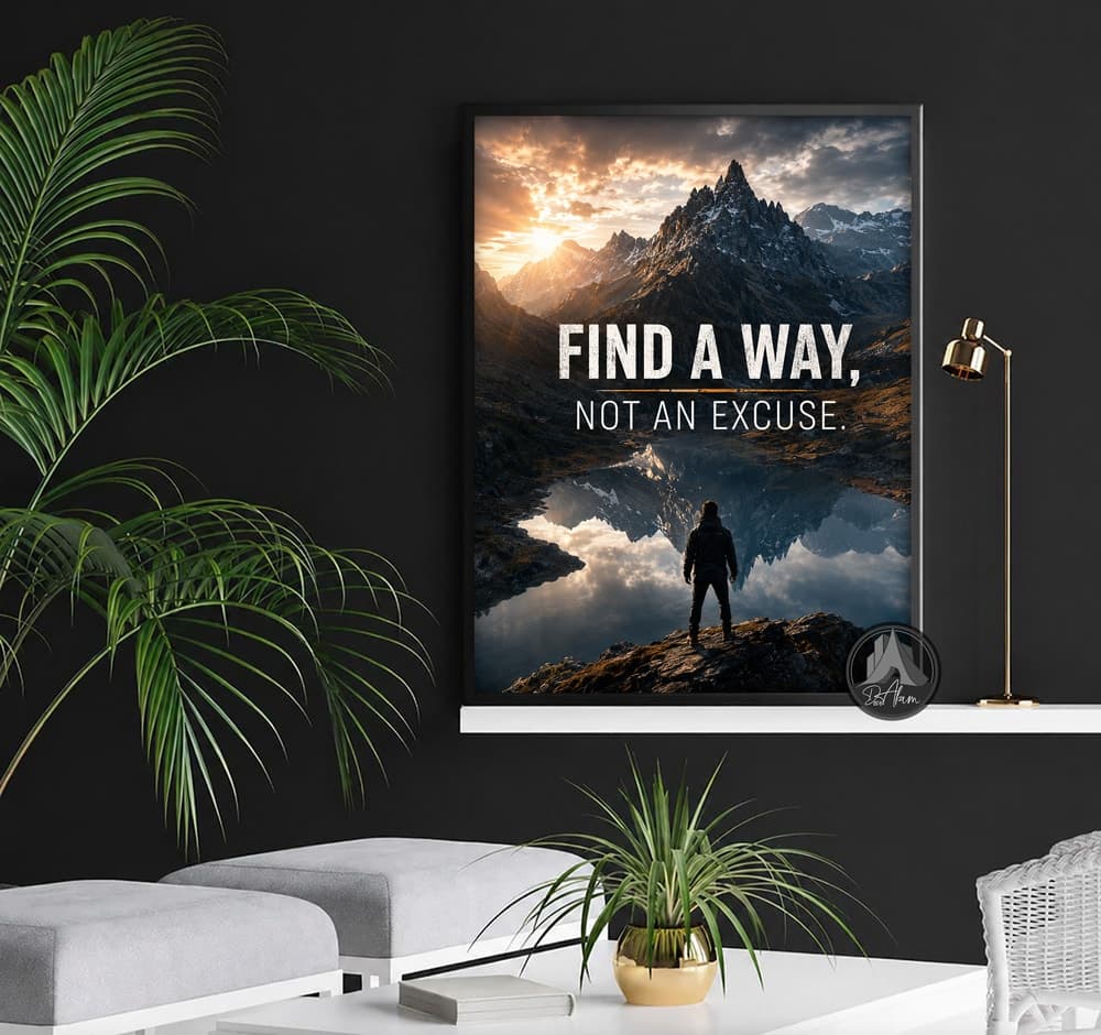 تابلو انگیزشی Find A Way Not An Excuse کد DA-4050 مناسب اتاق کار — تصویر ۲