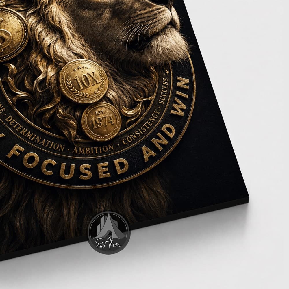 تابلو انگیزشی شیرطلایی Stay Focused کد DA-4042 مناسب اتاق کار — تصویر ۶