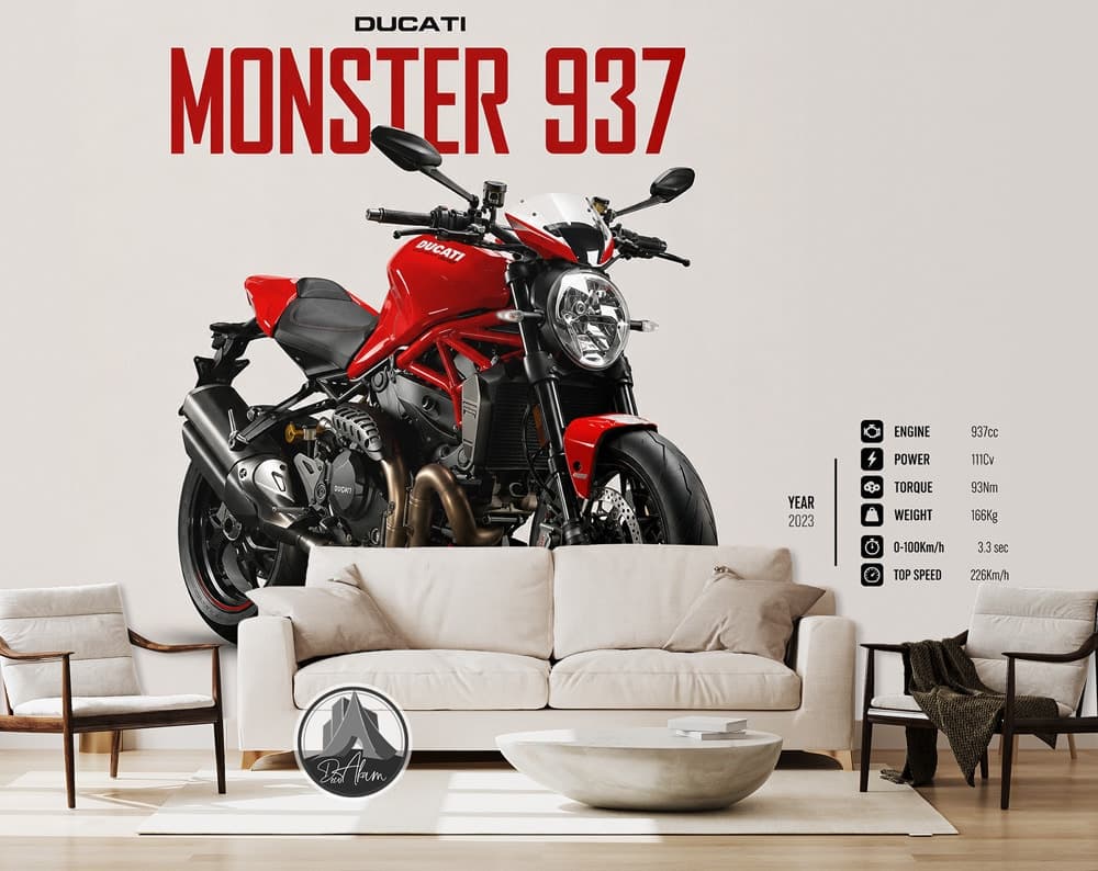 پوستر دیواری موتور سنگین دوکاتی Monster 937 کد DA-4041 مناسب اتاق جوان