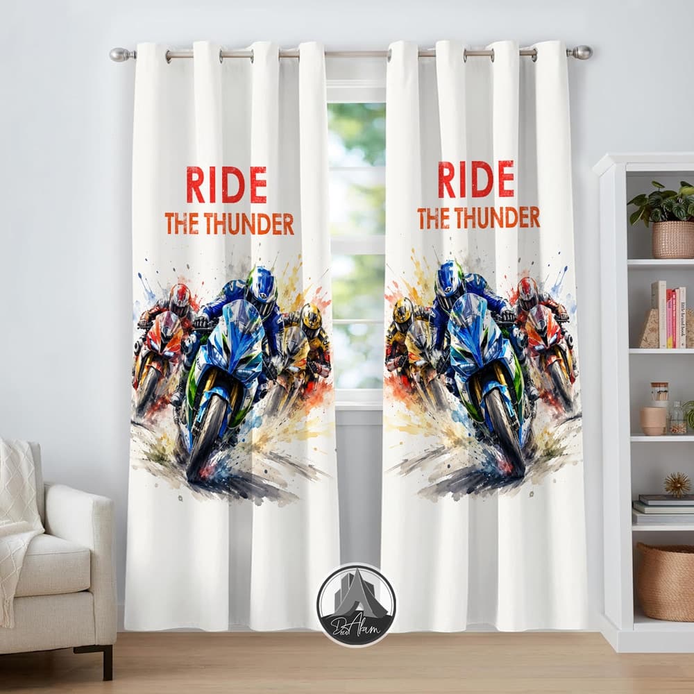 پرده موتور Ride The Thunder کد DA-4038 مناسب اتاق جوان