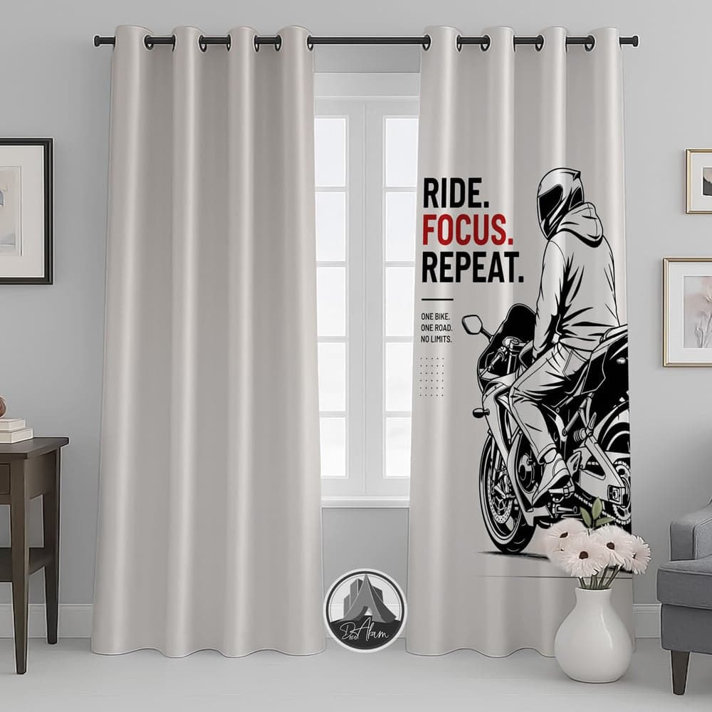 پرده موتور Ride Focus Repeat کد DA-4036 مناسب اتاق جوان — تصویر ۲