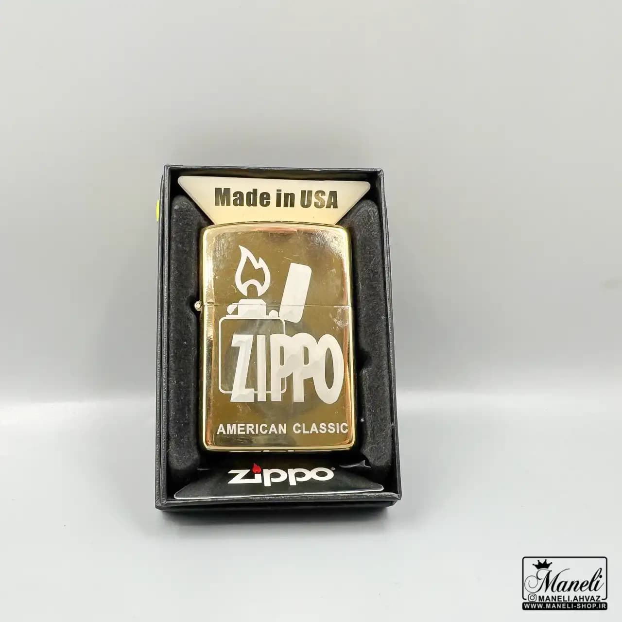 فندک zippo طلایی بنزینی | 14040495 — تصویر ۴