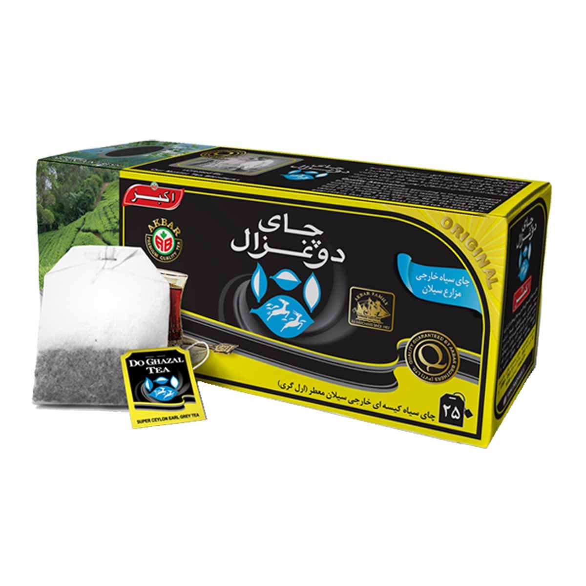 چای کیسه ای ارل گری معطر دو غزال 25 عددی