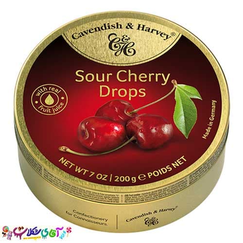 آبنبات کاوندیش آلبالو ترش قوطی 200 گرم Cavendish