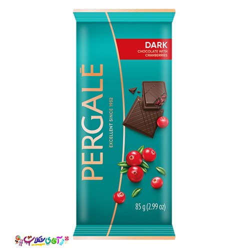 شکلات تخته ای پرگاله تلخ کرنبری 85 گرم Pergale