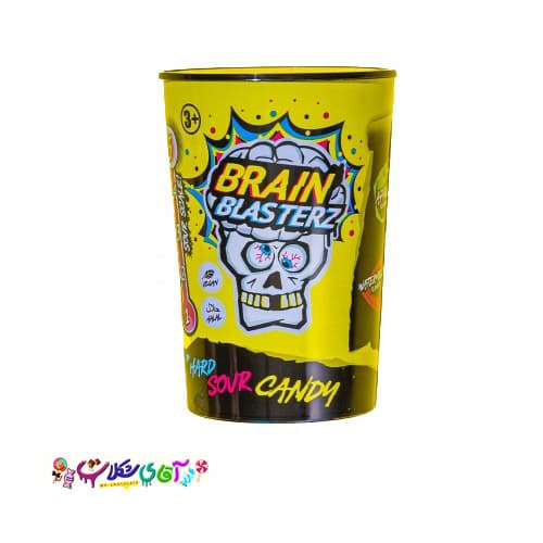 آبنبات خیلی ترش بشکه ای زرد48 گرم Brain Blasterz