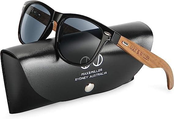 عینک آفتابی زنانه و مردانه Max & Miller Wood Sunglasses for Men Women — تصویر ۵