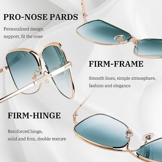 عینک آفتابی زنانه FEISEDY Womens Aviator Sunglasses Oversized Butterfly X Shape — تصویر ۵