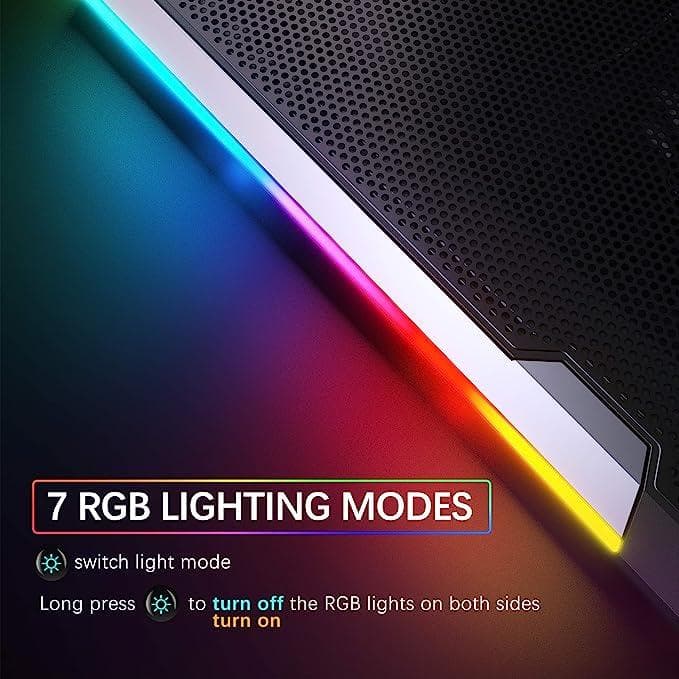 خنک کننده لپ‌تاپ TopMate C11 Laptop Cooling Pad RGB Gaming Notebook Cooler — تصویر ۵
