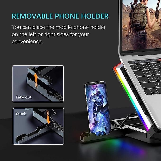 خنک کننده لپ‌تاپ TopMate C11 Laptop Cooling Pad RGB Gaming Notebook Cooler — تصویر ۶
