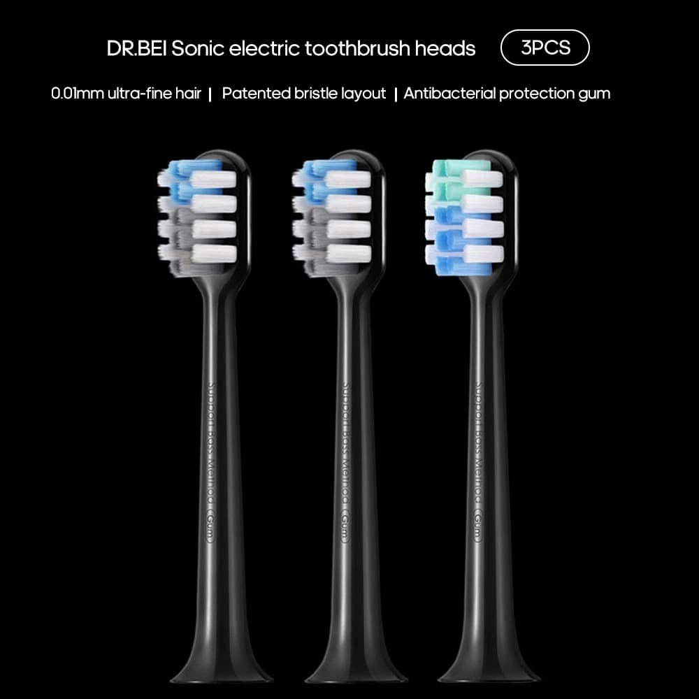 سری سه عددی مسواک شیائومی مدل Dr.Bei 3PCs Sonic Electric Toothbrush Head — تصویر ۴