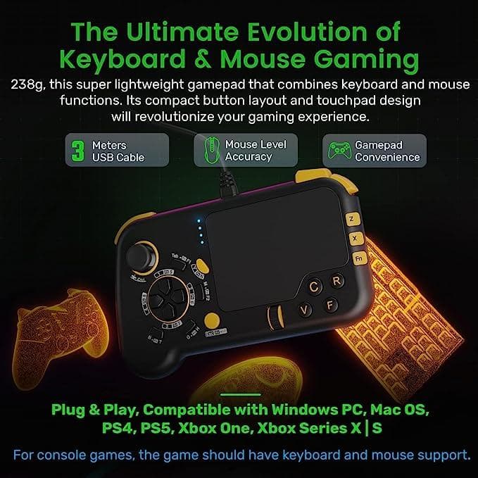 کنترلر گیمینگ با پد لمسی و کیبورد IFYOO GTP01 Wired USB Gaming Touchpad with Keyboard and Mouse Funcitons — تصویر ۶