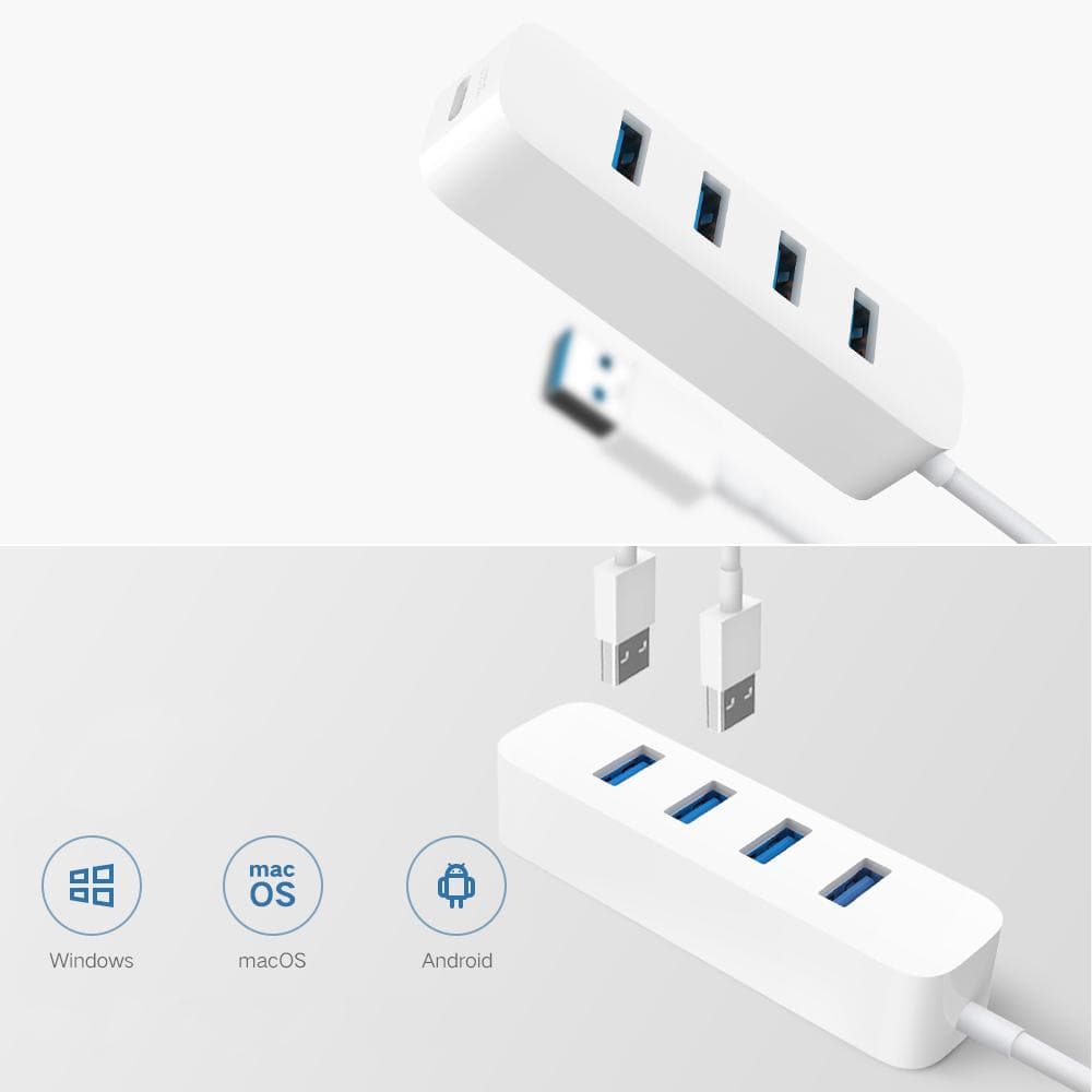 هاب 4 پورت یو اس بی شیائومی مدل Xiaomi 4 Ports USB 3 Hub XMFXQ01QM — تصویر ۲