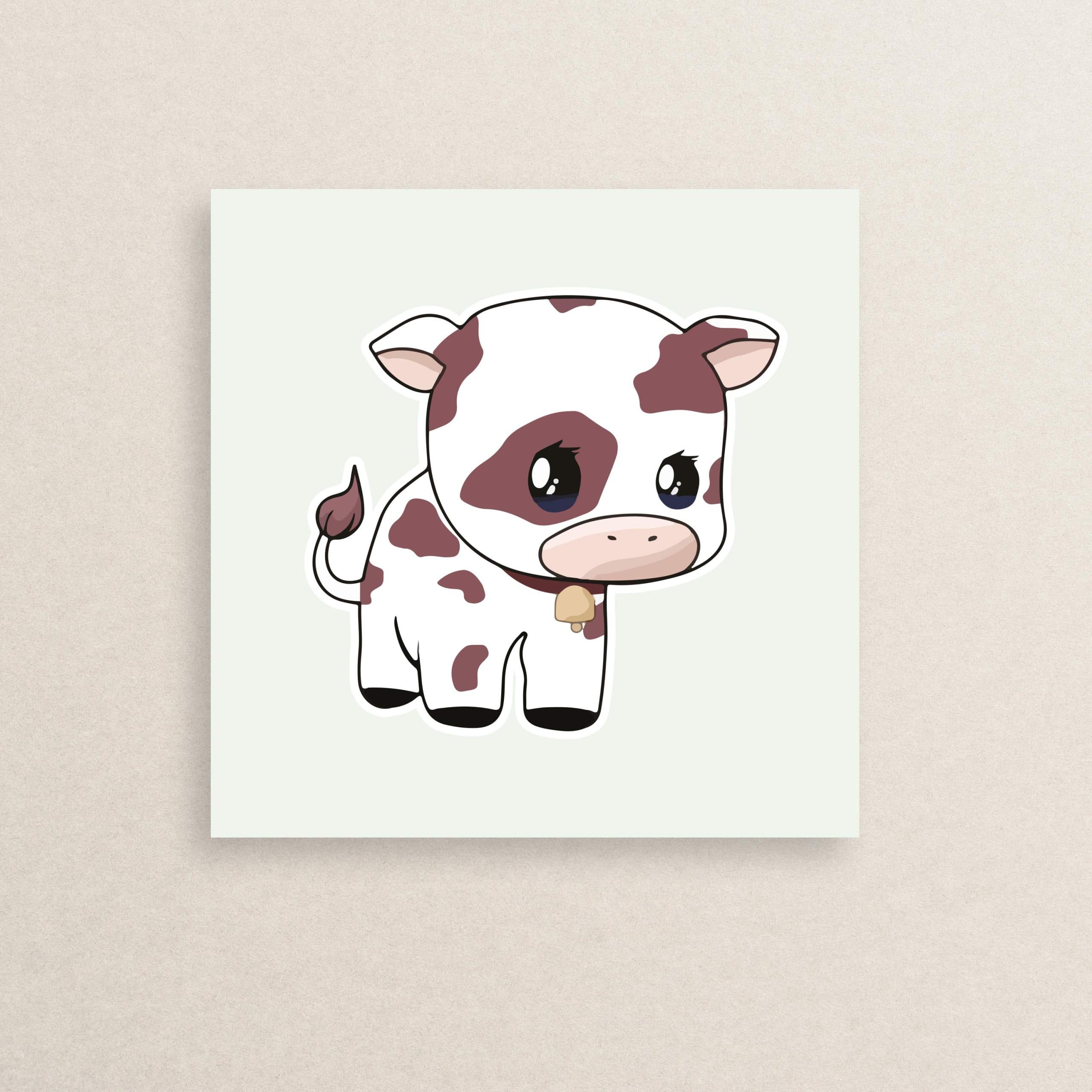 استیکر طبیعت گاو گوگولی 13 | Cute cow Nature sticker 13
