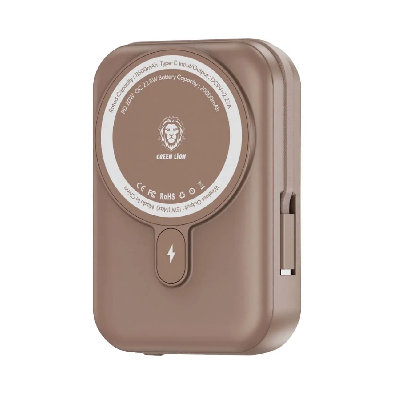 پاور بانک 20000mAh مدل Monaco MagSafe گرین لاین — تصویر ۴