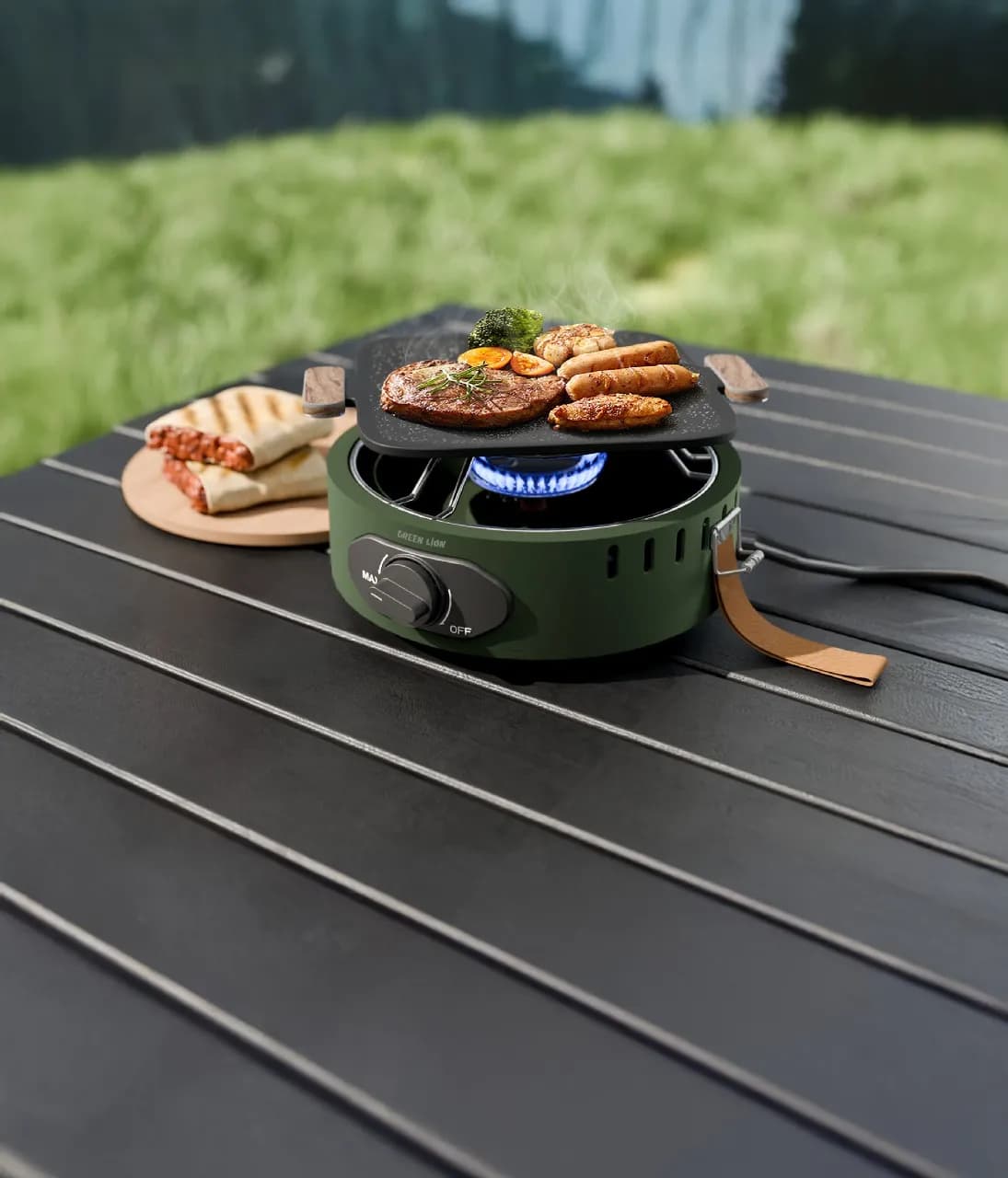 اجاق کمپینگ آهنی Solo Flame مدل Camping Stove گرین لاین — تصویر ۲