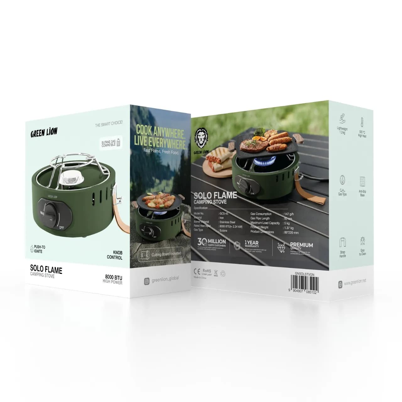 اجاق کمپینگ آهنی Solo Flame مدل Camping Stove گرین لاین — تصویر ۴