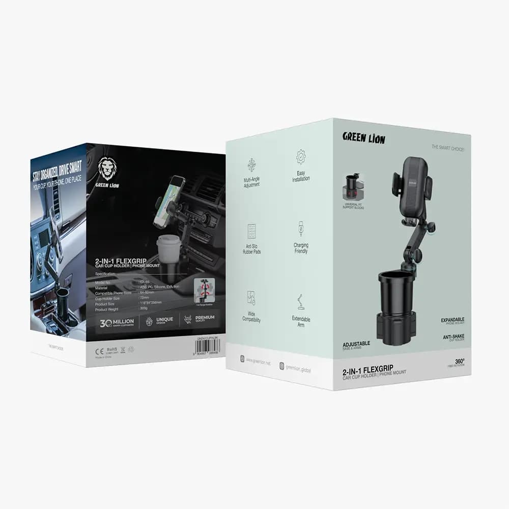 پایه نگهدارنده گرین لاین مدل Flexgrip 2-in-1 (هولدر موبایل و جای لیوان) — تصویر ۴