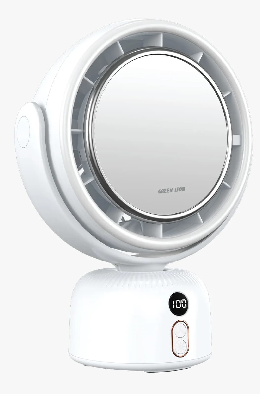 آینه آرایشی LED با فن چندسرعته مدل Makeup Mirror Fan گرین لاین