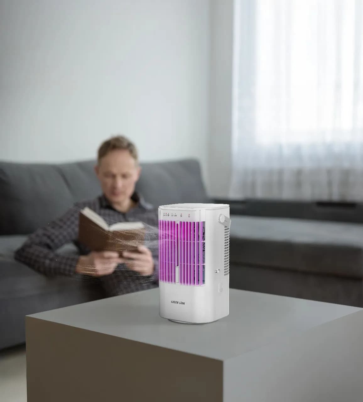 کولر آبی رومیزی کامپکت مخزن‌دار مدل Compact Air Cooler Fan گرین لاین — تصویر ۲