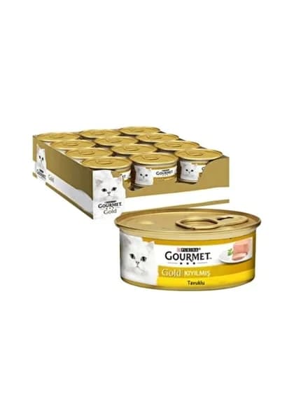 کنسرو گربه گورمت آلمانی با طعم مرغ گلد پته بسته 24 عددی | Gourmet Gold Pate With Chiken