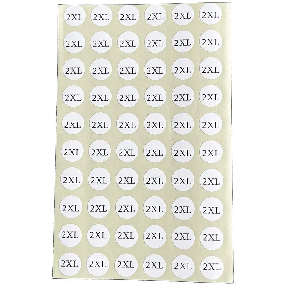سایز برچسبی سایز دو ایکس لارج 2XL (یک ورق)