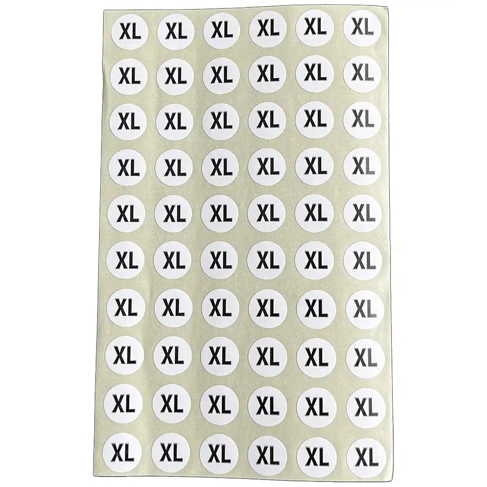 سایز برچسبی سایز ایکس لارج XL (یک ورق)