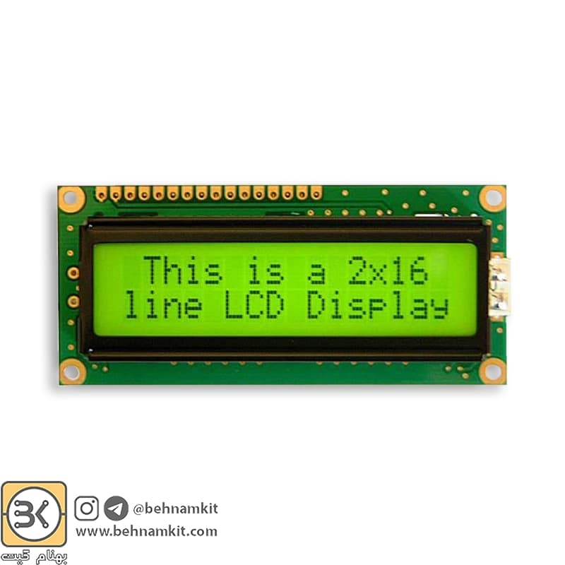 ال سی دی LCD 2 x 16 بکلایت سبز