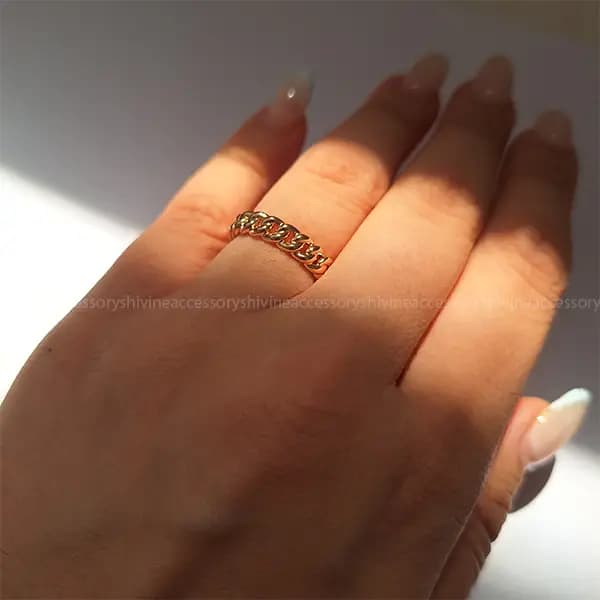 انگشتر ژوپینگ زنانه طرح طلا — تصویر ۵