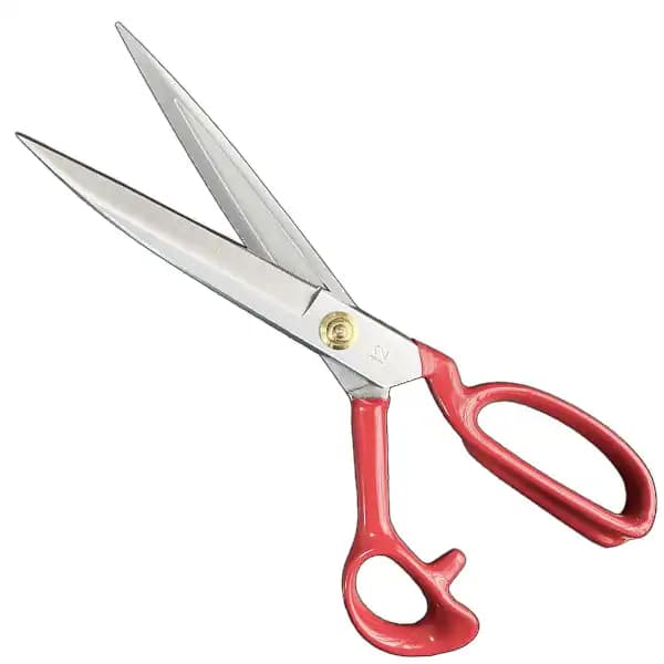 قیچی برش سایز 12 PIN (پین) دسته قرمز تیغه سفید — تصویر ۲