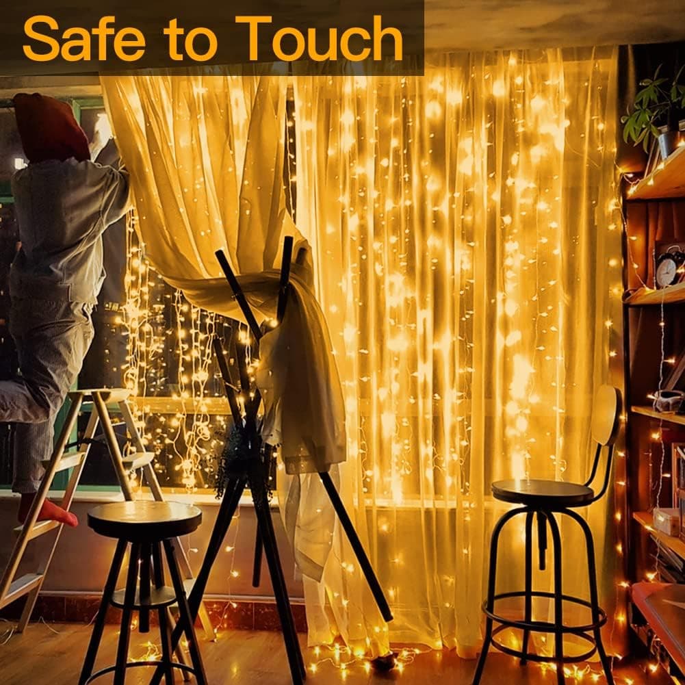 ریسه LED پرده کریسمسی Ollny 300LED — تصویر ۴