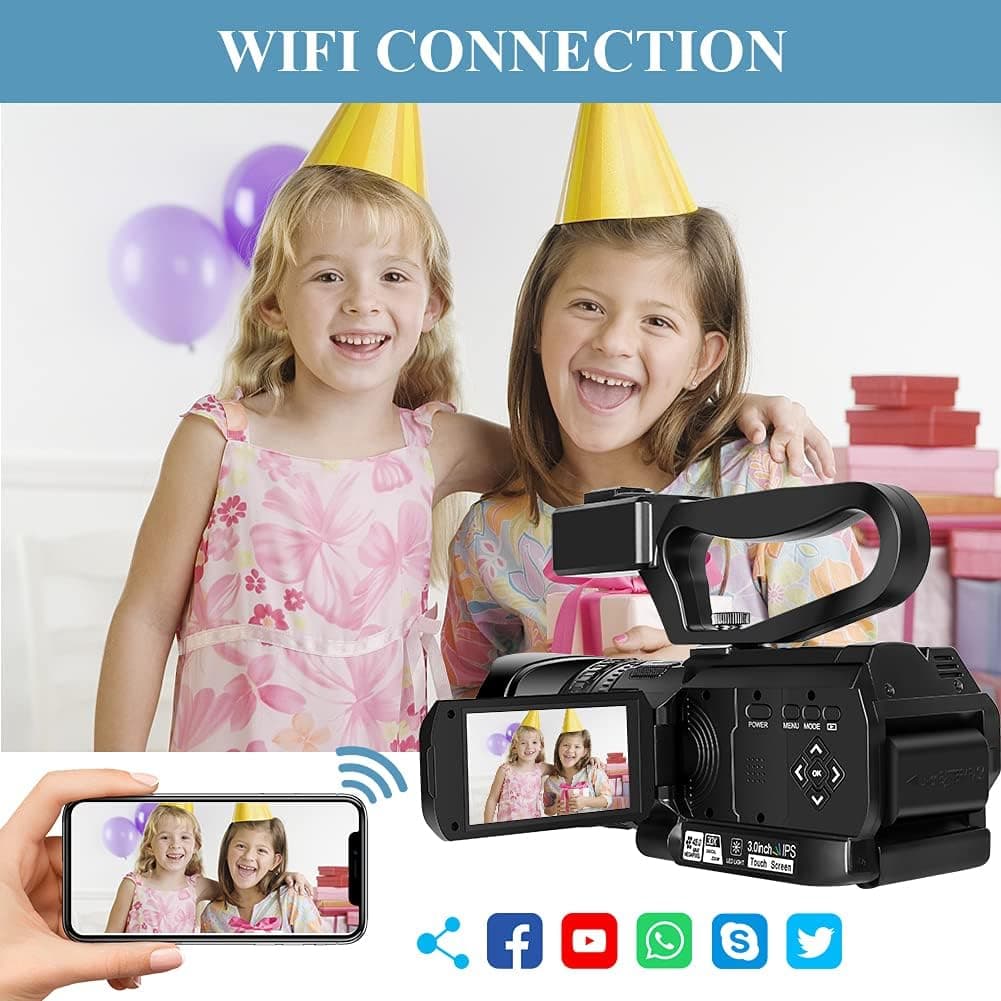 دوربین فیلم برداری مدل 4K Camcorder 48MP 60FPS 30X IR Night Vision — تصویر ۲