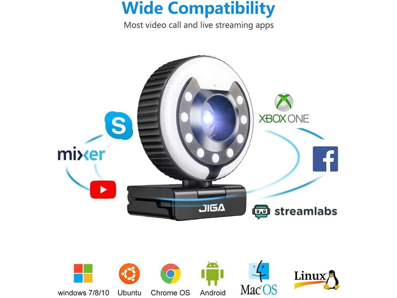 وب کم جیگا مدل Streaming with 3 Adjustable Ring Light — تصویر ۴