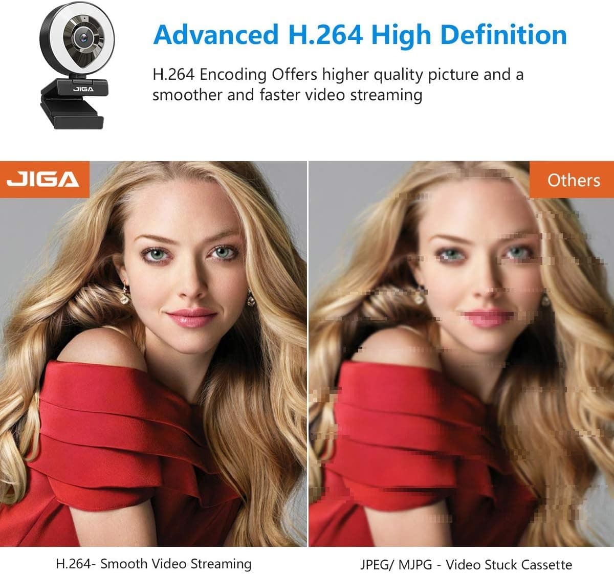 وب کم جیگا مدل JIGA Streaming Webcam right light pr — تصویر ۴