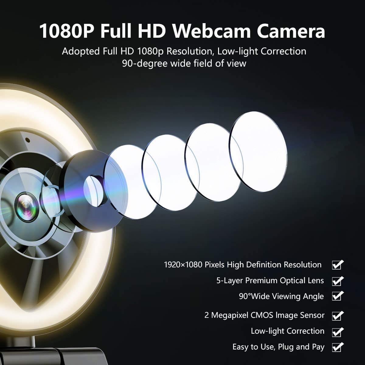 وب کم جیگا مدل JIGA Streaming Webcam right light pr — تصویر ۲
