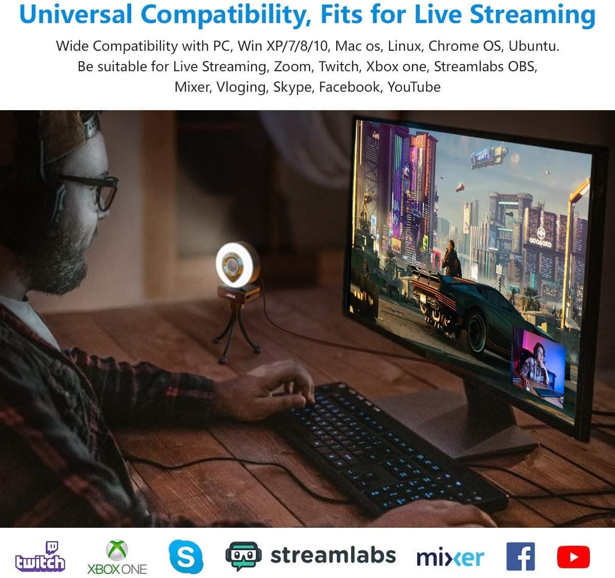وب کم جیگا مدل JIGA Streaming Webcam right light pr — تصویر ۶